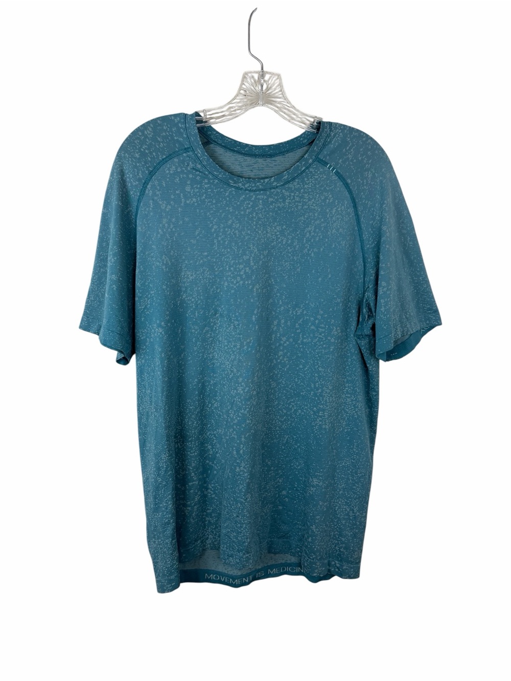 Lululemon Distorted Noise Breeze Blue Metal Vent Tech Short Sleeve Shirt